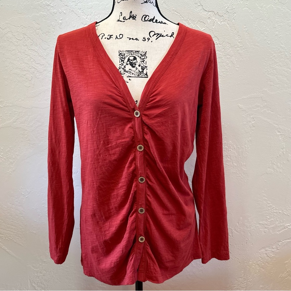 Lilla P Scarlet Button-Down Shirt